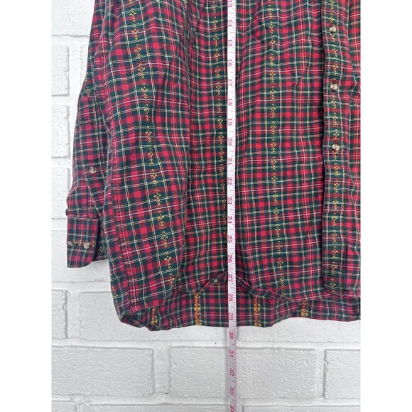 Vintage Casbah Button Up Shirt Long Sleeve Mens XL Red Green Plaid Rare - Picture 8 of 8
